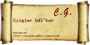 Czigler Gábor névjegykártya