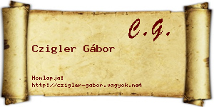 Czigler Gábor névjegykártya
